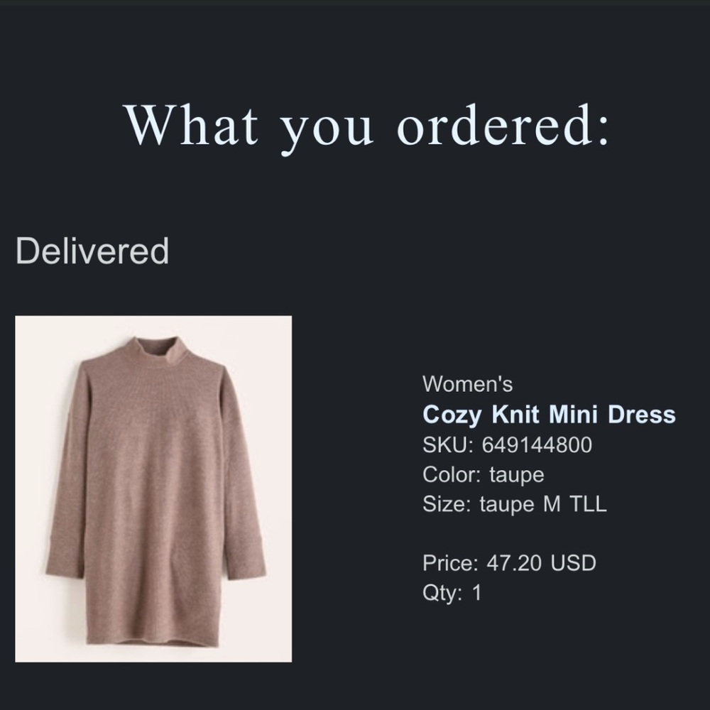 Abercrombie & Fitch Cozy Knit Mini Dress in Taupe